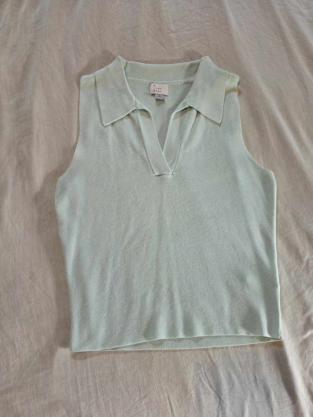 a new day Light Mint Sleeveless V-Collar Knit Tank